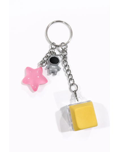 Yellow Audible Keyboard Fidget Gray Astronaut &amp; Pink Star Sensory Toy Raise Awareness Support Rare Chronic &amp; Invisible Illness
