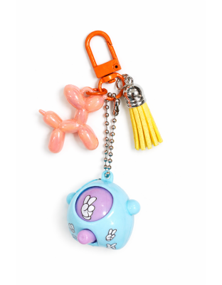 Blue Purple Rock Paper Scissors Fidget Toy With Orange and Yellow Adorable Charms Raise Awareness Support Rare Chronic &amp; Invisible Illness