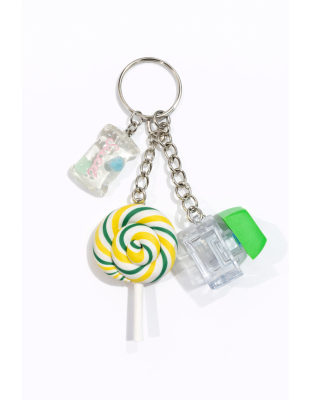 Green Audible Keyboard Clicker Green &amp; Yellow Swirl Lollipop Charm Fidget Sensory Toy Raise Awareness Support Rare Chronic &amp; Invisible Illness
