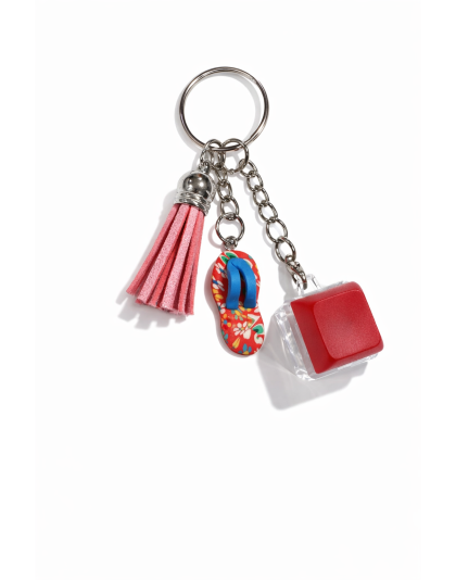 Red Audible Keyboard Fidget Flip Flip Pink Tassel Sensory Toy Raise Awareness Support Rare Chronic &amp; Invisible Illness