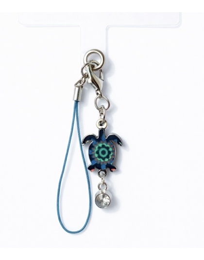 Blue Teal Green Turtle With Clear Charm Handmade Phone Lanyard &amp; Charm Accessory Chronic Rare Invisible Illness Awareness &amp; Support