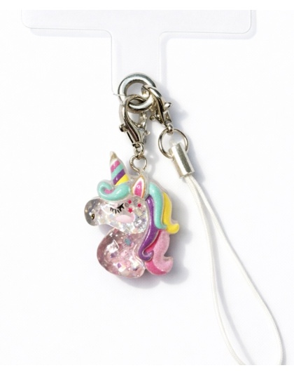 Pastel Rainbow Glittery Unicorn Charm Handmade Phone Lanyard &amp; Charm Accessory Chronic Rare Invisible Illness Awareness &amp; Support