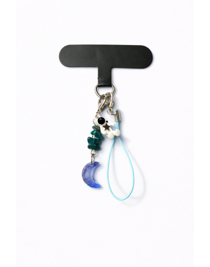 Green &amp; Blue Astronaut Charm Handmade Phone Lanyard &amp; Charm Accessory Chronic Rare Invisible Illness Awareness &amp; Support