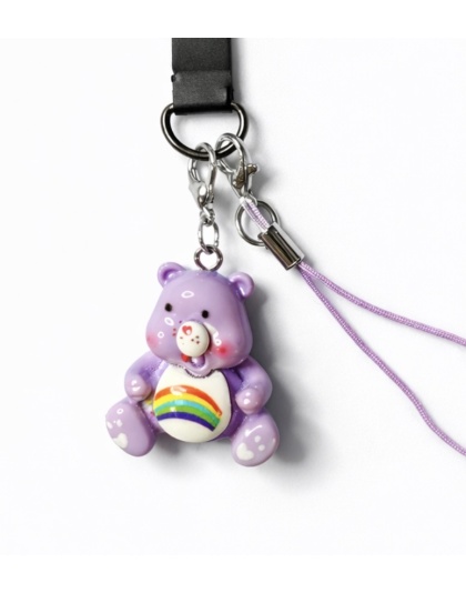 Purple Bear Handmade Phone Lanyard &amp; Charm Accessory Chronic Rare Invisible Illness Awareness &amp; Support