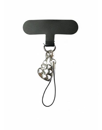 Silver Heart Charm Handmade Phone Lanyard &amp; Charm Accessory Chronic Rare Invisible Illness Awareness &amp; Support