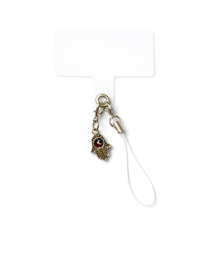 Silver and Brown Hamsa Charm Handmade Phone Lanyard &amp; Charm Accessory Chronic Rare Invisible Illness Awareness &amp; Support