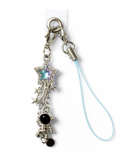 Silver and Blue Astronaut Star Charm Handmade Phone Lanyard &amp; Charm Accessory Chronic Rare Invisible Illness Awareness &amp; Support