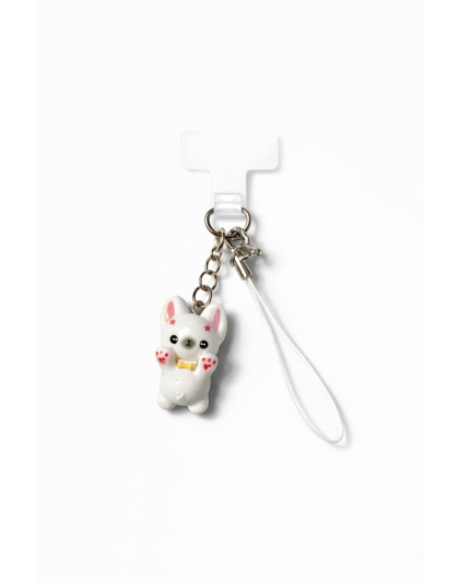 Adorable White Dog Charm Handmade Phone Lanyard &amp; Charm Accessory Chronic Rare Invisible Illness Awareness &amp; Support
