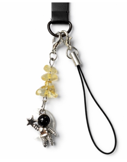 Yellow Astronaut Moon Charm Handmade Phone Lanyard &amp; Charm Accessory Chronic Rare Invisible Illness Awareness &amp; Support