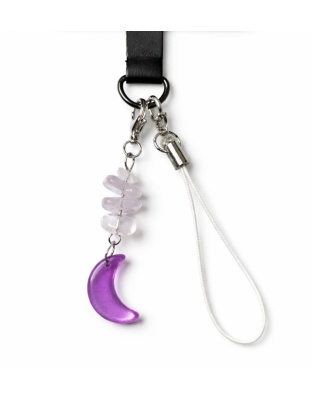 Purple Moon Charm Handmade Phone Lanyard &amp; Charm Accessory Chronic Rare Invisible Illness Awareness &amp; Support
