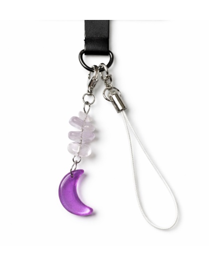 Purple Moon Charm Handmade Phone Lanyard &amp; Charm Accessory Chronic Rare Invisible Illness Awareness &amp; Support