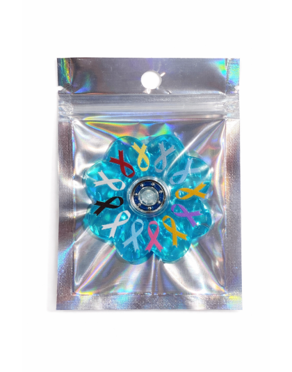 Blue Rainbow Calming Fidget Spinner – Anxiety Relief Sensory Toy Chronic Illness Rare Diseases Disability &amp; Awareness Support