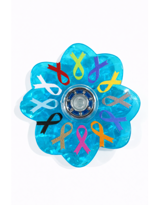 Blue Rainbow Calming Fidget Spinner – Anxiety Relief Sensory Toy Chronic Illness Rare Diseases Disability &amp; Awareness Support