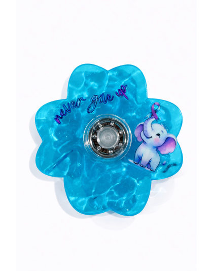 Blue Never Give Up Calming Fidget Spinner – Anxiety Relief Sensory Toy Chronic Illness Rare Diseases Disability &amp; Awareness Support