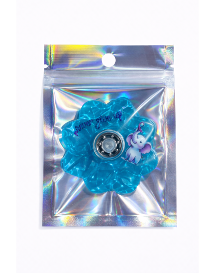 Blue Never Give Up Calming Fidget Spinner – Anxiety Relief Sensory Toy Chronic Illness Rare Diseases Disability &amp; Awareness Support