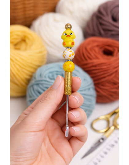 Handmade Yellow Cranky Duck Seam Ripper For Crafter Support Chronic, Rare&amp; Invisible Illness Awareness