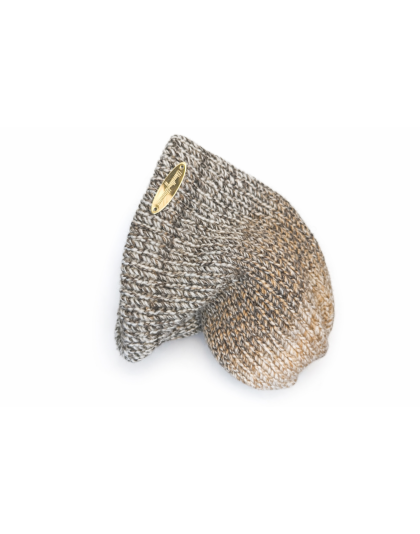 Brown &amp; Beige Hand Knit Winter Beanie Hat Warm Cozy Handmade Knit Cap Unisex Support &amp; Awareness For Chronic Rare Illness