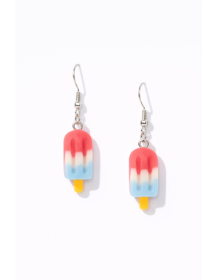 Handmade Pink White Blue Popsicle Ice Cream Dangling Earrings Supporting Awareness for Chronic Rare and Invisible Illnesses