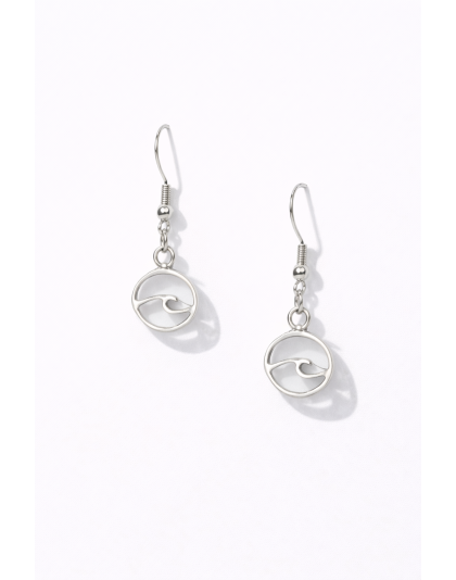 Handmade Silver Wave Dangling Earrings Supporting Awareness for Chronic Rare and Invisible Illnesses