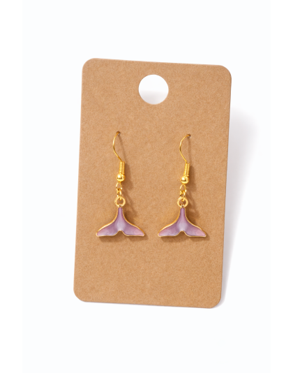 Handmade Purple Dolphin Tail Dangling Earrings Supporting Awareness for Chronic Rare and Invisible Illnesses