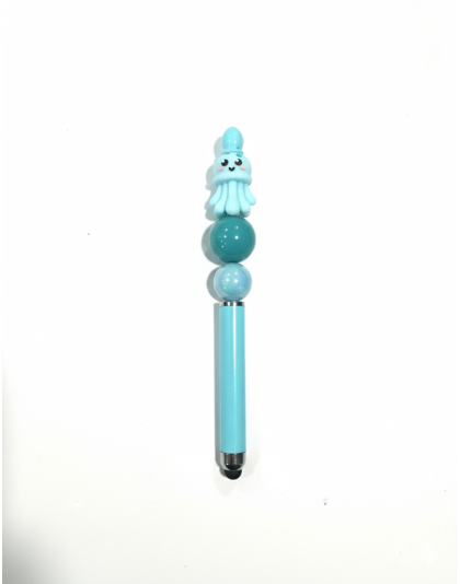 Handmade Teal Octopus Stylus Cute, Fun &amp; Full of Heart Support &amp; Awareness Rare Chronic Illness