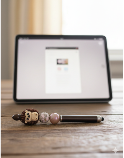 Handmade Brown Porcupine Stylus Cute, Fun &amp; Full of Heart Support &amp; Awareness Rare Chronic Illness