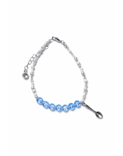 Light Blue Gray Spoonie Bracelet with Spoon Charm – Chronic Illness &amp; Rare and Invisible Disabilities Awareness Jewelry