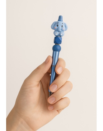 Handmade Blue Elephant Pen Cute, Fun &amp; Full of Heart Support &amp; Awareness