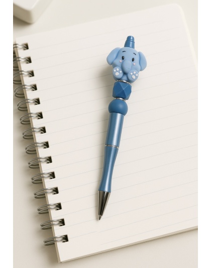 Handmade Blue Elephant Pen Cute, Fun &amp; Full of Heart Support &amp; Awareness